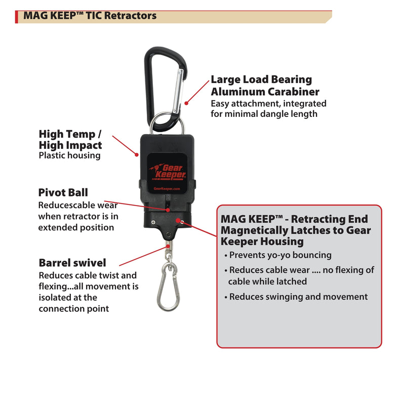 Load image into Gallery viewer, MAG KEEP™ TIC Retractor -- Thermal Imaging Camera Retractor with Magnetic Latch
