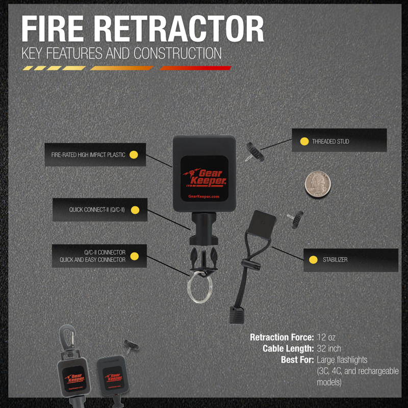 Load image into Gallery viewer, FIRE:  Large Flashlight Retractor w/ Stabilizer
