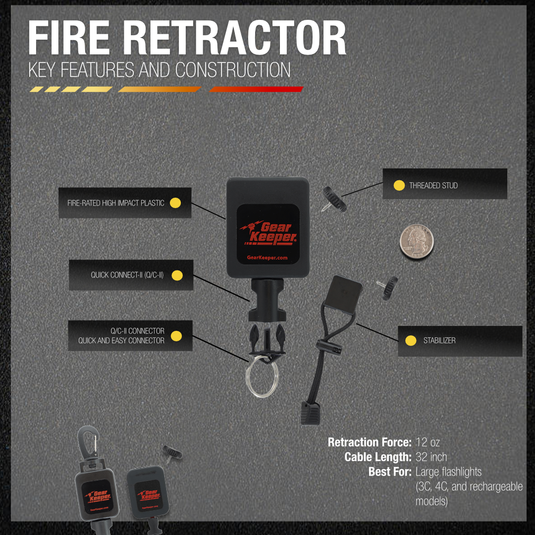 FIRE:  Large Flashlight Retractor w/ Stabilizer