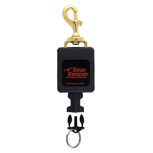 FIRE:  Large Flashlight Retractor, Brass Bolt Clip