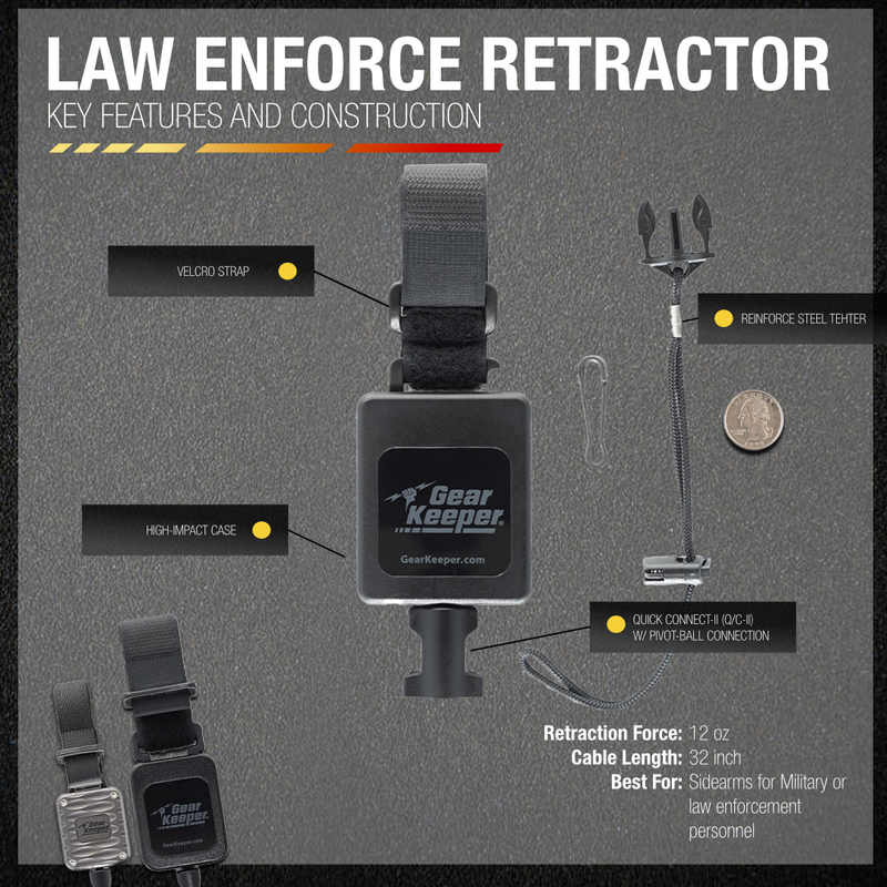 Load image into Gallery viewer, Retractable Sidearm Tether, Super Force, Velcro Strap Mount
