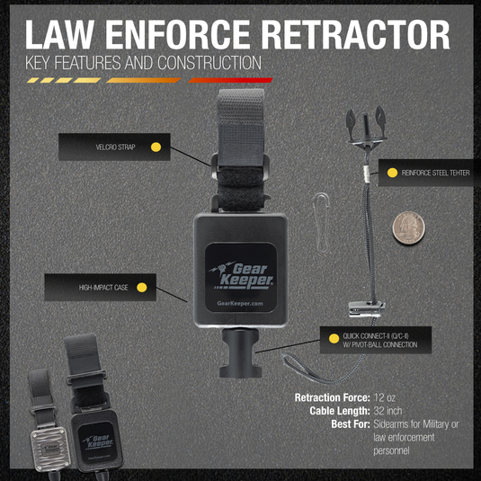 Retractable Sidearm Tether, Super Force, Velcro Strap Mount