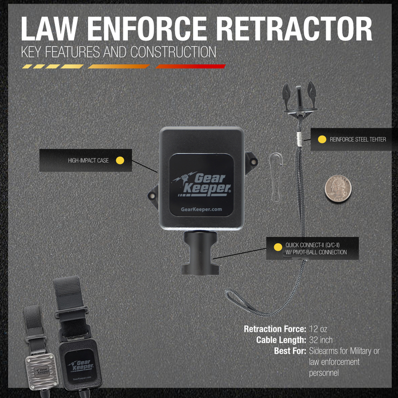 Load image into Gallery viewer, Retractable Sidearm Tether, Super Force Clamp-on Belt Clip
