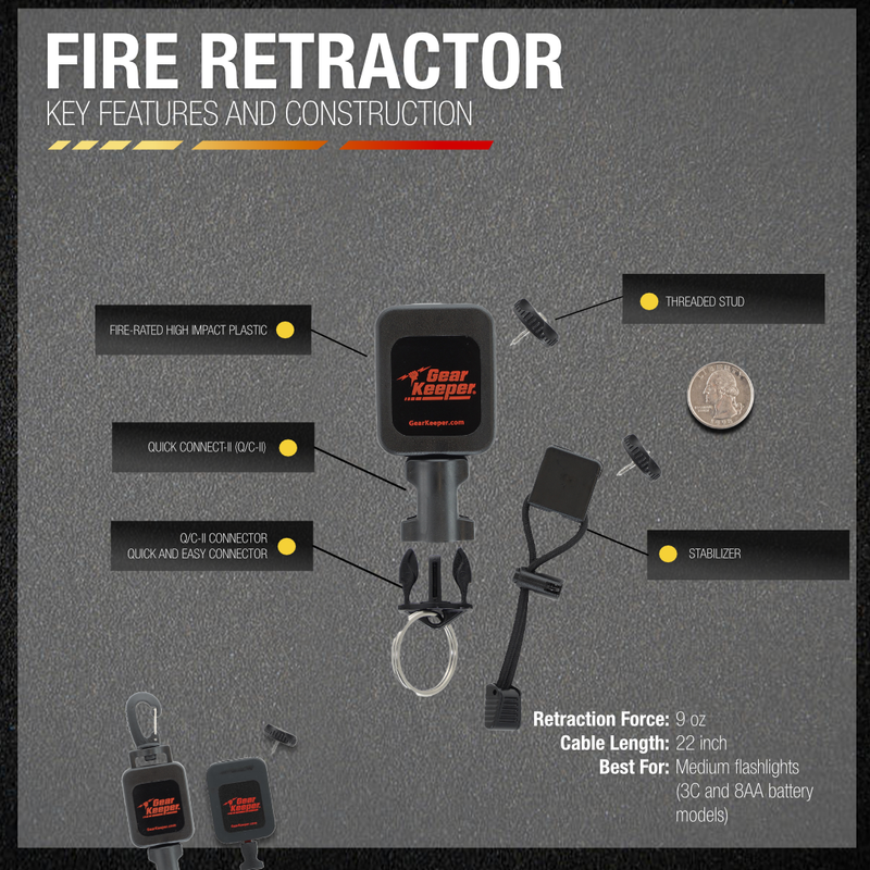 Load image into Gallery viewer, FIRE:  Medium Flashlight Retractor w/ Stabilizer
