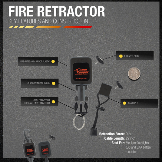 FIRE:  Medium Flashlight Retractor w/ Stabilizer
