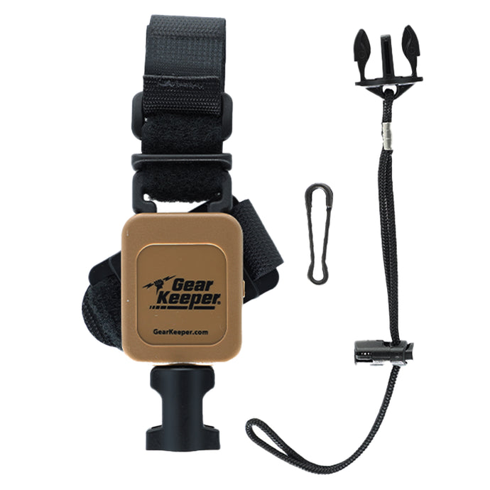 Retractable Sidearm Tether, Low Force, Combo MOLLE Mount, Coyote