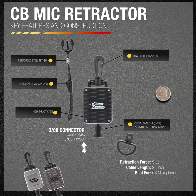 Load image into Gallery viewer, Aluminum Standard CB Mic Retractor - Black
