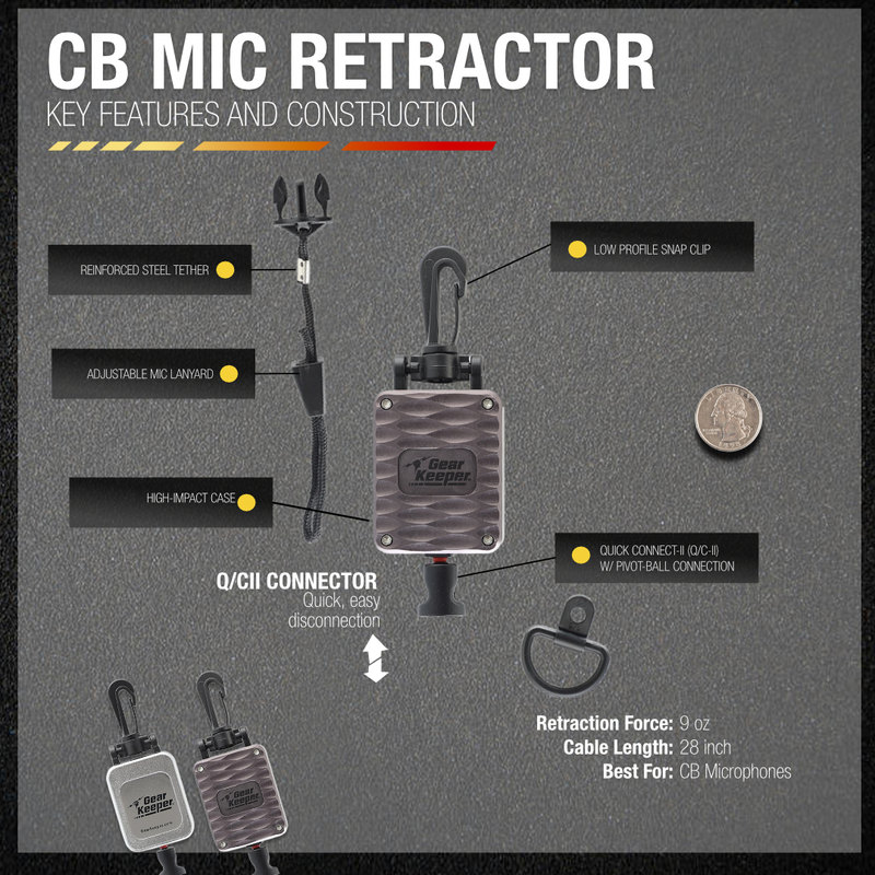 Load image into Gallery viewer, Aluminum Standard CB Mic Retractor - Gray
