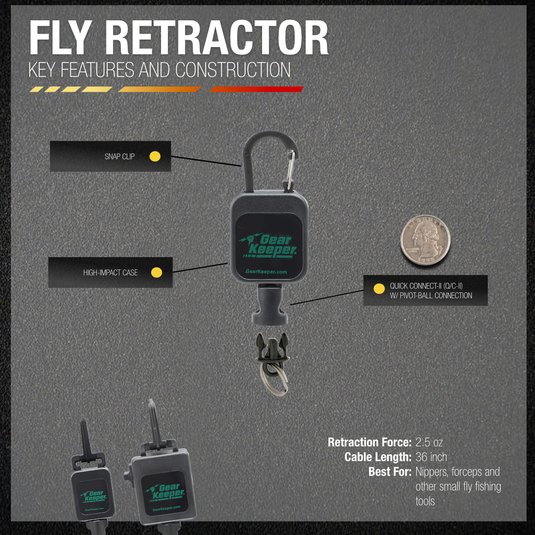 Fishing, Micro Retractor "Super Zinger" Carabiner Clip