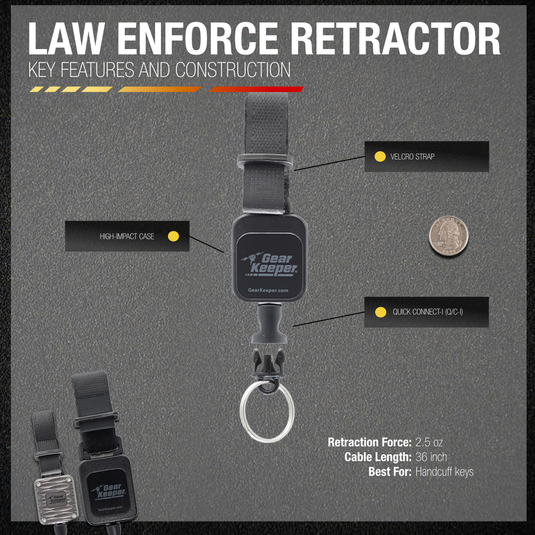 Handcuff Key Retractor, Micro, Velcro Mount