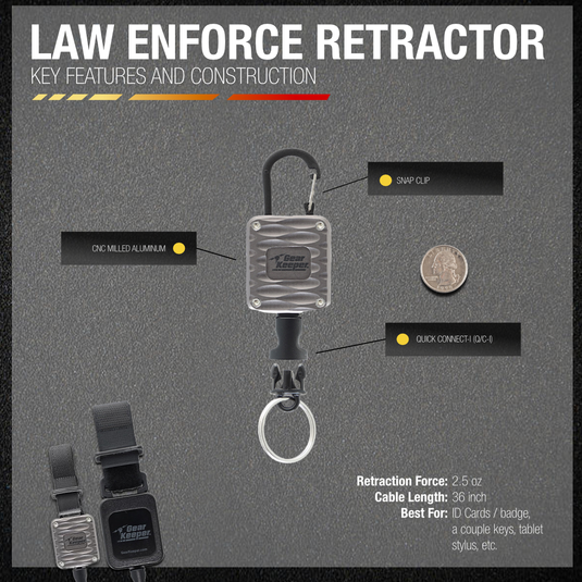 Aluminum   Micro Key / Tool Retractors - Gray - Carabiner