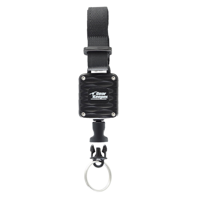 Aluminum Handcuff Key Retractor - Black - Velcro Strap Mount