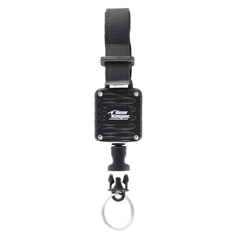 Load image into Gallery viewer, Aluminum Handcuff Key Retractor - Black - Velcro Strap Mount
