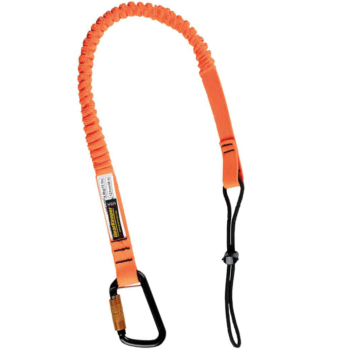 Tool Tether, Personal, Aluminum Twist Lock Carabiner w/ fixed end lanyard