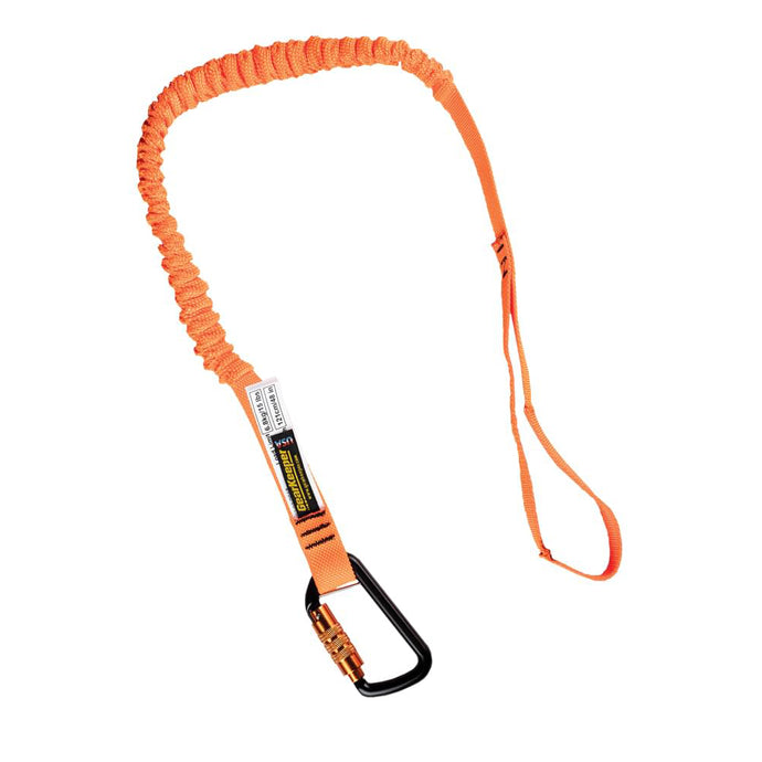 Tool Tether, Personal, Aluminum Twist Lock Carabiner / looped end