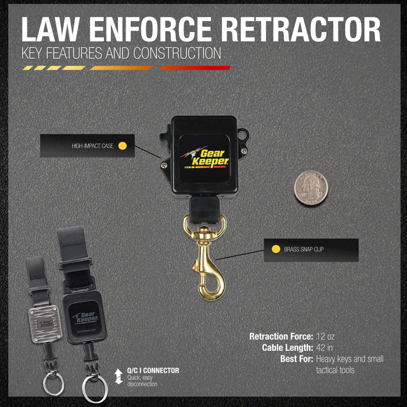 Load image into Gallery viewer, Aluminum Handcuff Key Retractor - Gray - Velcro Strap Mount
